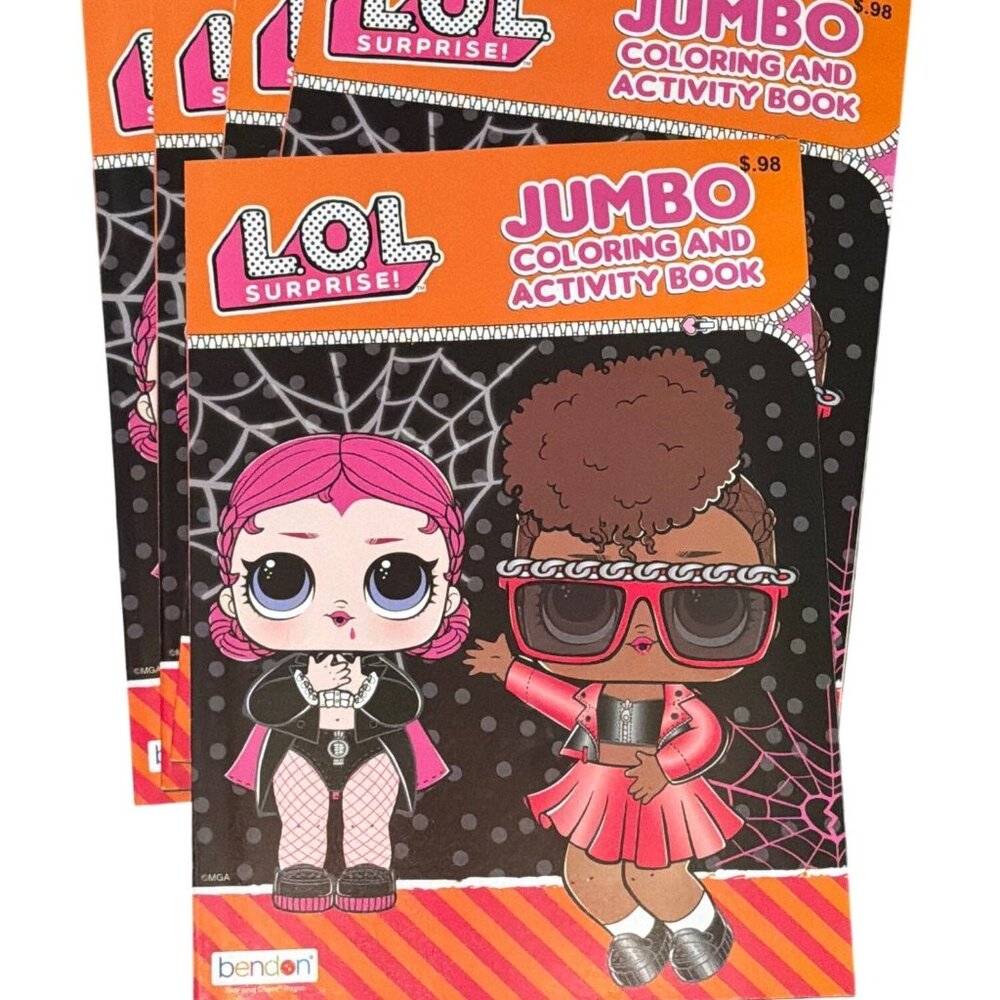 NEW L.O.L. Surprise! Jumbo Coloring & Activity Books 5-Pc Halloween Lot Orange